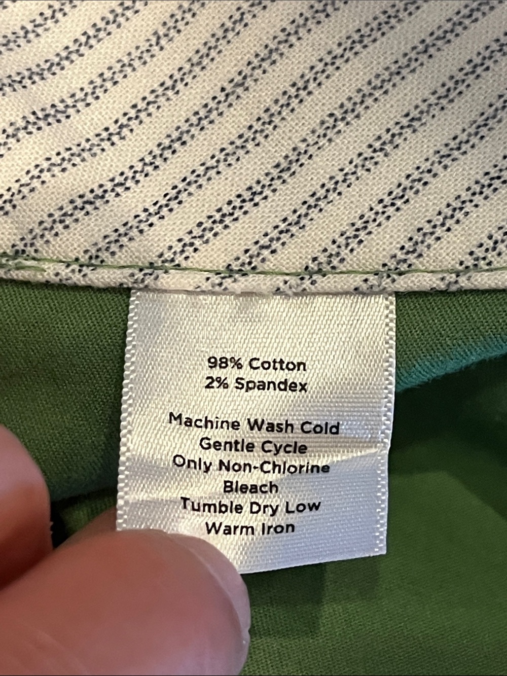 Talbots Signature Cropped Pants Cotton Twill Green Size 14 - Picture 10 of 11